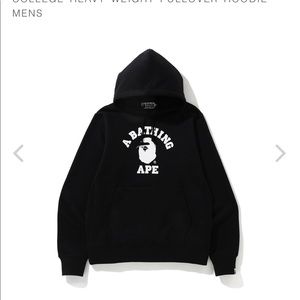 Men’s Bape college heavyweight pullover.